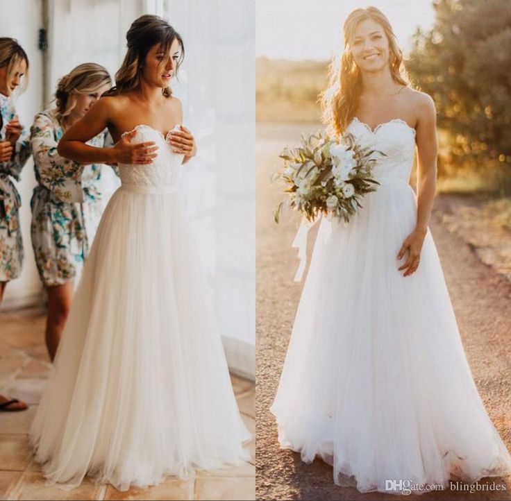 Simple White Wedding Dresses for the Beach