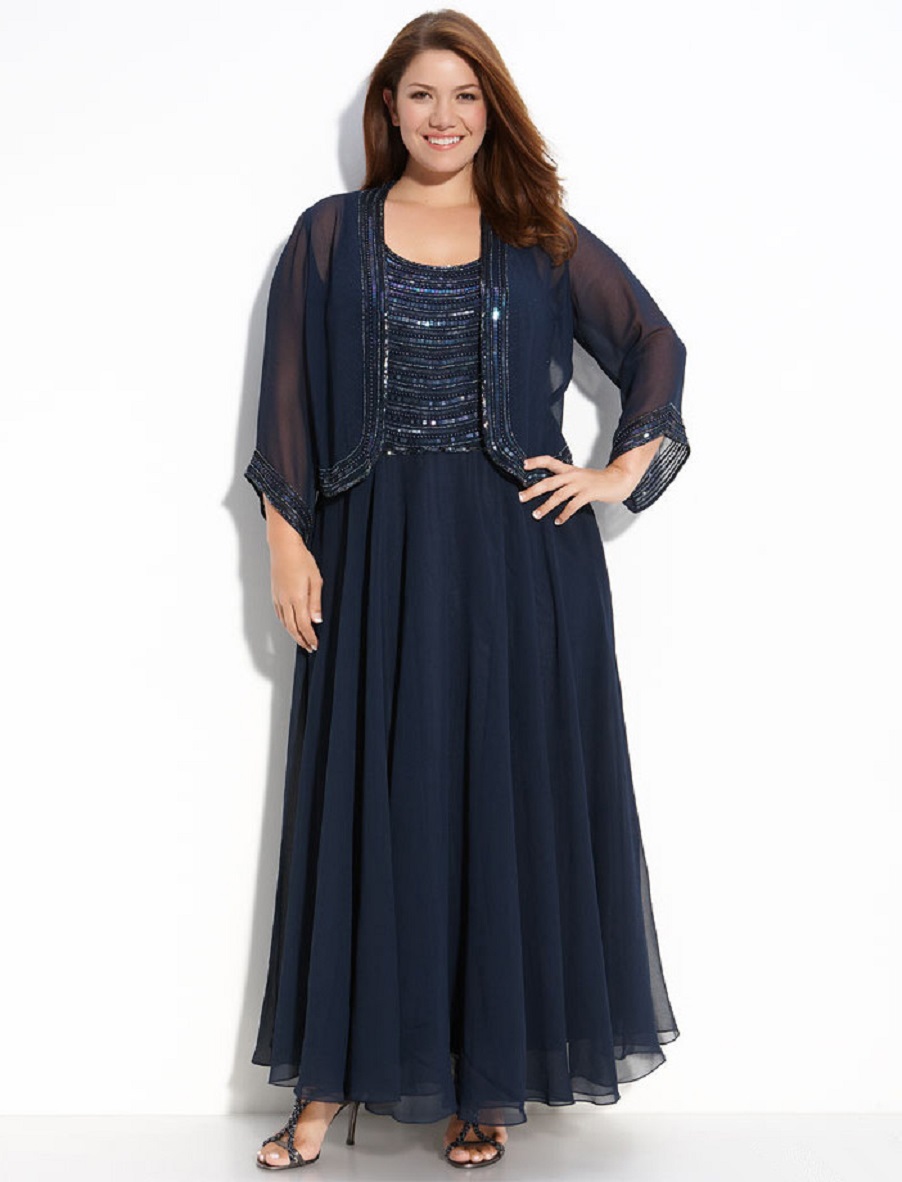 Blue Navy Plus Size Mother Of The Bride Dresses 2018