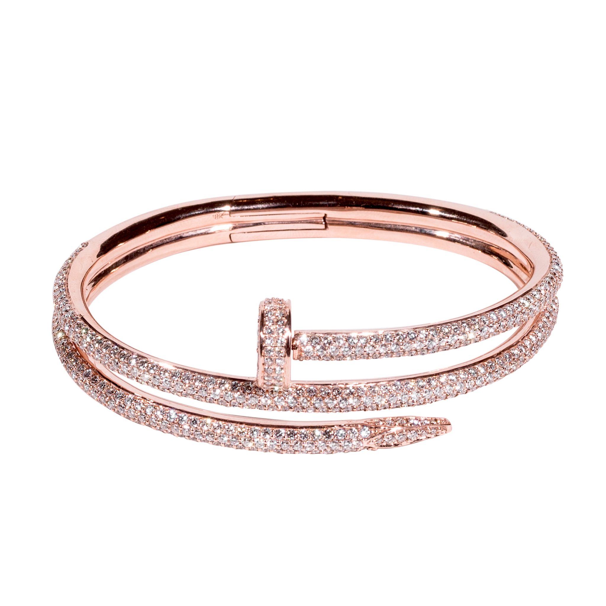 rose gold bangle with diamond for girls