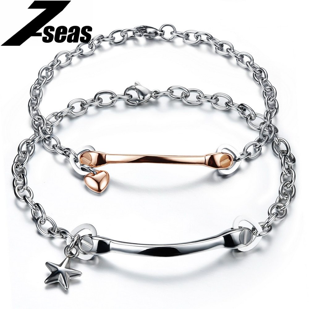 Cheap silver charm bracelet for couples