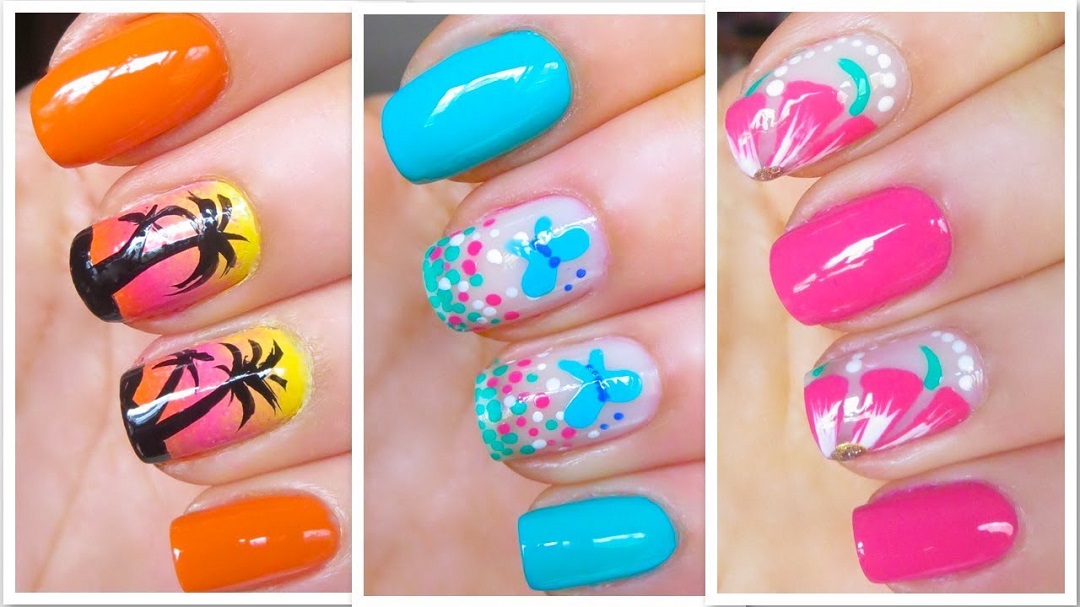 Colorful Cute Nail Art Design for Summer Wedding
