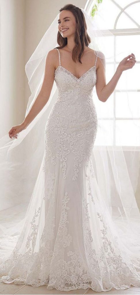 Beautiful Mermaid Wedding Dress With Straps Sparkle