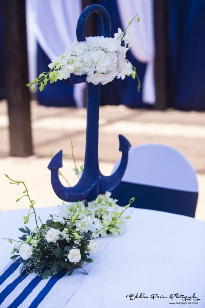 Blue Anchor Nautical Table Decorations for Weddings