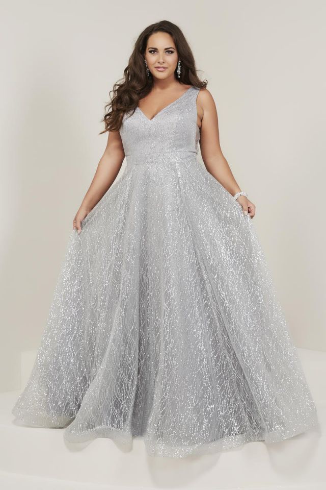 Gray Plus Size Prom Dresses